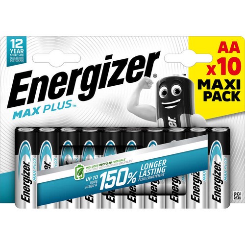 Energizer Pile Alcalines Max Plus AA/LR6, pack de 10