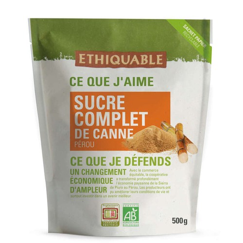 Ethiquable Sucre Complet Poudre Pérou Bio 500g