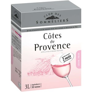 Club Des Sommeliers Côtes de Provence - Alc 12%vol. - Vin rosé - 3L