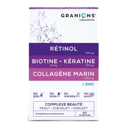 Granions Complexe Beauté Peau Cheveux Ongles x60 Comprimés
