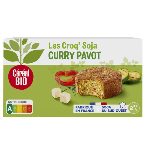 Cereal Bio Croq'Soja Au Curry & Pavot, Sans Viande, Bio 2 x 200G