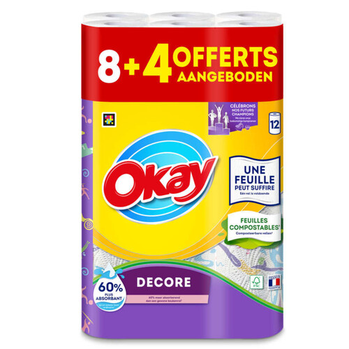 Okay Essuie-Tout Décor X6 Rouleaux