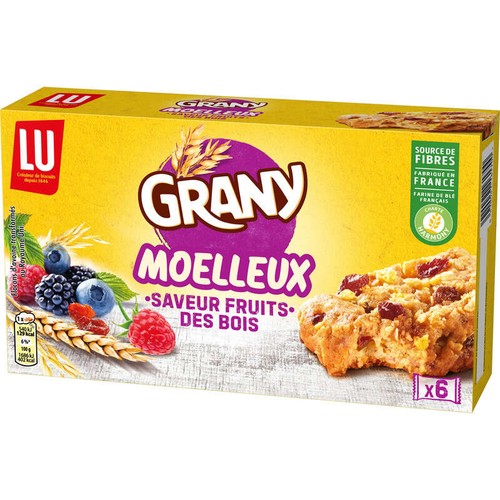 Lu Grany Moelleux Barres de Céréales Fruits des Bois 192g