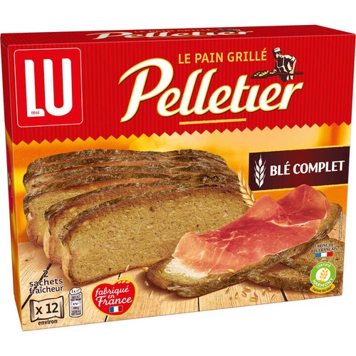 Lu Pelletier Pain grillé Blé Complet 500g