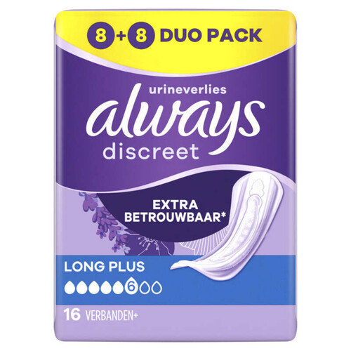 Always Discreet Serviettes Pour Fuites Urinaires Long x16