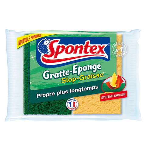 Spontex Gratte Éponge Stop Graisse Le Sachet De 2