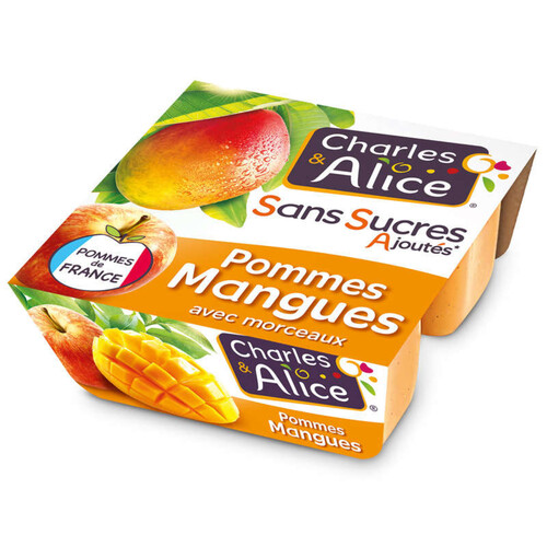 Charles & Alice Desserts fruités pommes et mangues 4x100g