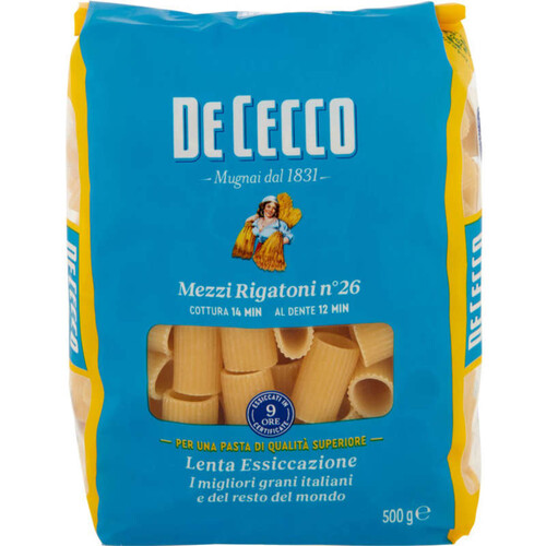 De Cecco Mezzi Rigatoni n°26 500g