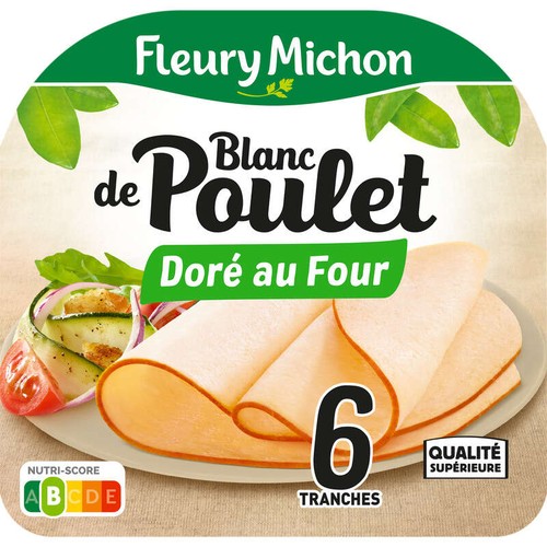 Fleury Michon Tranche Fines Blanc De Poulet Doré Au Four 190g