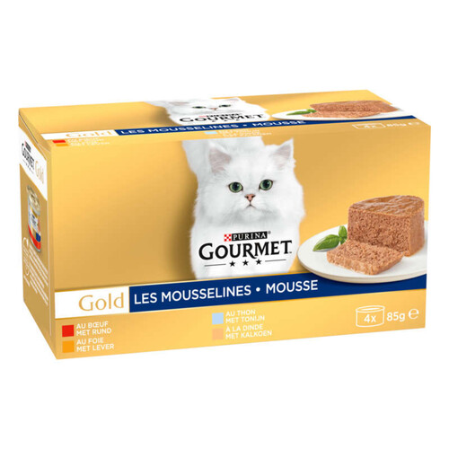 Purina Gourmet Gold Les Mousselines Mousses pour Chat 4x85g