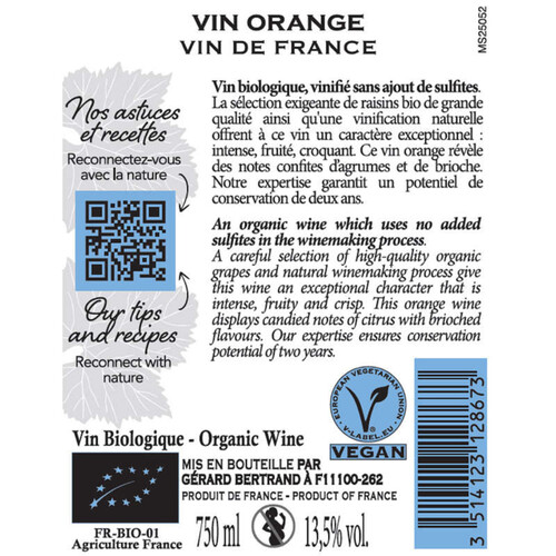 Naturae Vin Orange de France Bio 75cl