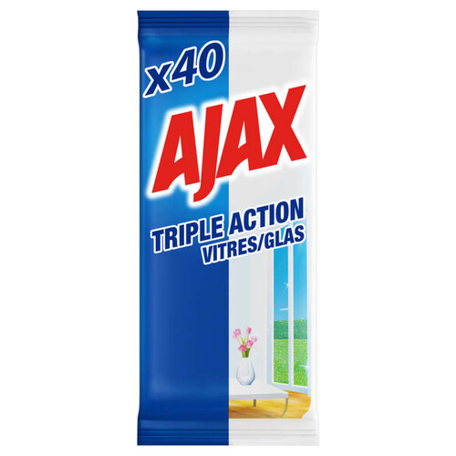 Ajax Triple Action Lingettes Vitres X40