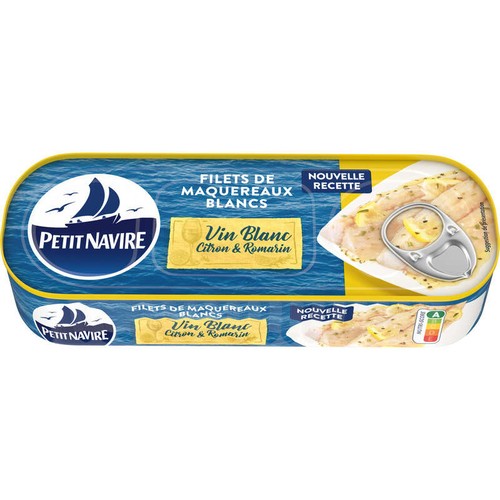 Petit Navire Filets de Maquereaux au Vin Blanc Citron & Romarin 175g