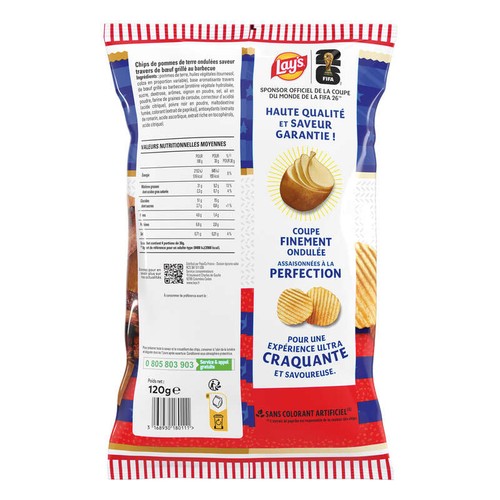 Lay's Chips Ondulées Saveur Barbecue Ribs 120g