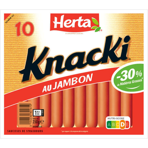 Herta Knacki saucisses au jambon x10