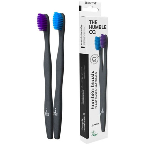 Humble Co Brosse à dent végétale Bleu Rose x2