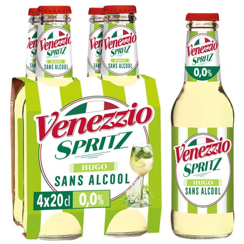 Venezzio Spritz Hugo Cocktail sans alcool pétillant 0° 4x20cl