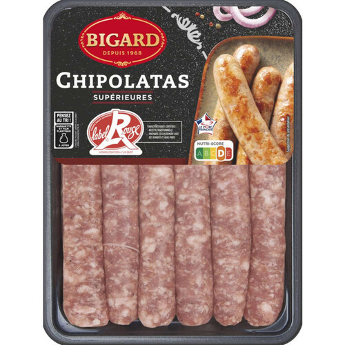 Bigard Chipolatas Supérieur Label Rouge x6 330g