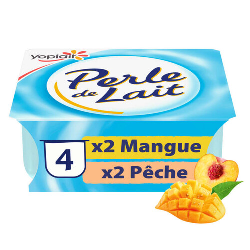 Perle de lait fruits jaunes yaourt brassé pots 4x125g