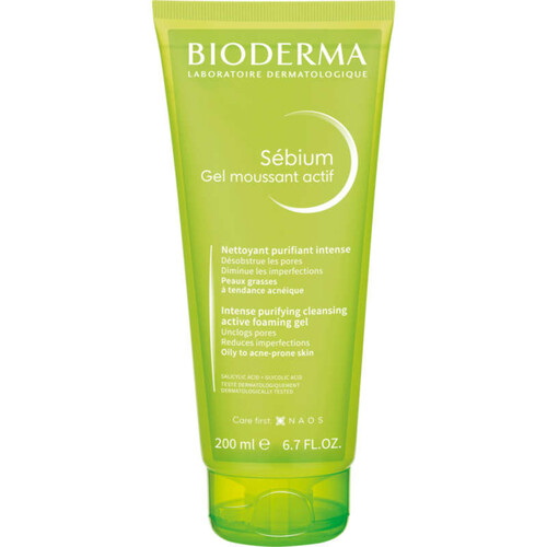 [Para] Bioderma Sébium Gel Moussant Actif Nettoyant Purifiant Intense 200ml