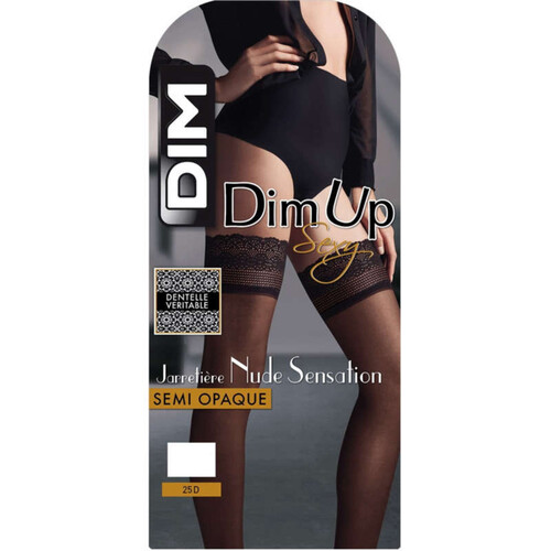 Jarretière Semi-Opaque Nude Sensation, Noir, 25D, Diam'S DIM - T2