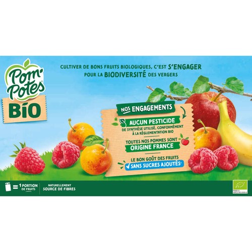 Pom'potes Compote multi fruits Bio 12x90g