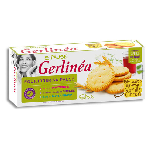 Gerlinéa Biscuits De Régime Hyperprotéinés, Saveur Citron Vanille 156G