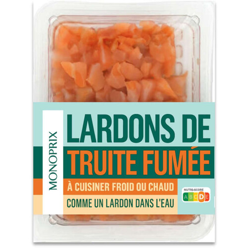 Monoprix lardons de truite fumée 90g