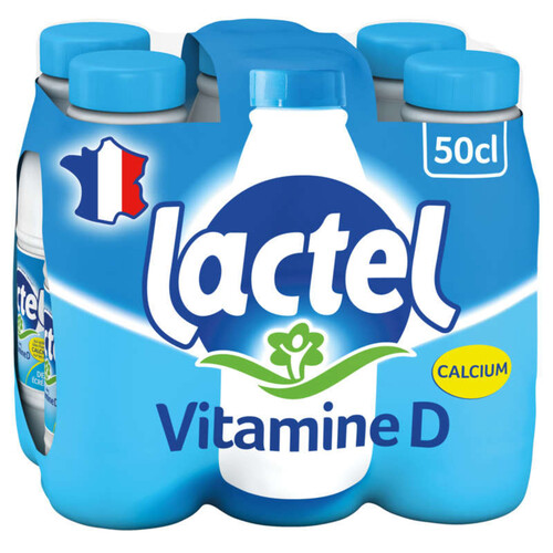Lactel Vitamine D demi-écrémé bouteille 6x50cl