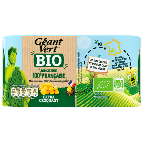 Géant Vert Mais Bio 2x 140g