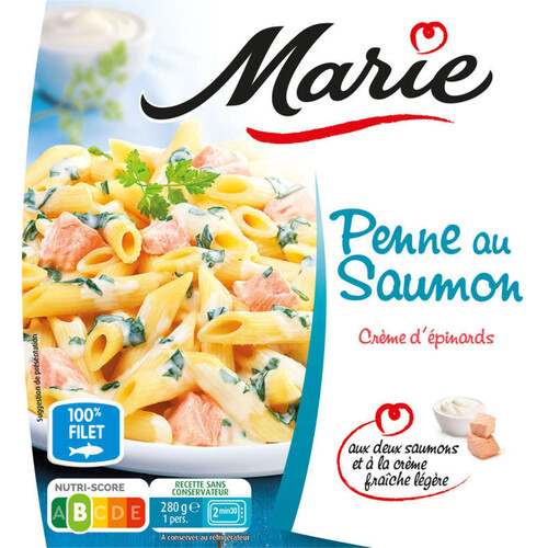 Marie Penne saumon et crème d'épinards 280g