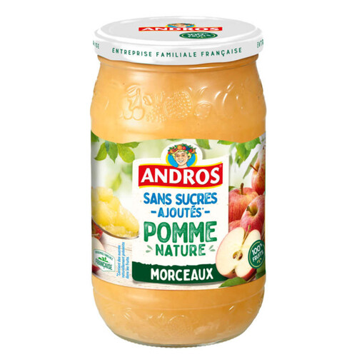 Calories et les Faits Nutritives pour Andros Compote Pomme Nature sans  Sucre Ajouté