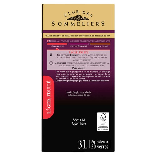 Club des Sommeliers Côte du Rhône Rouge 3L