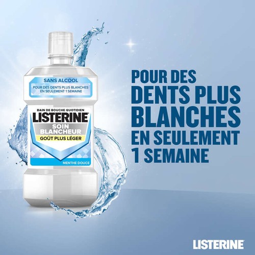 Listerine Bain de bouche blancheur sans alcool 500ml