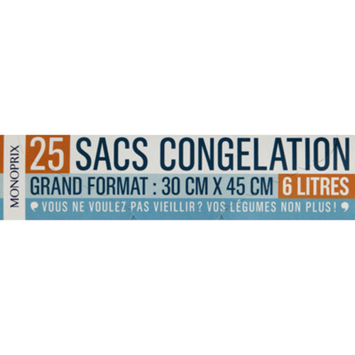 Monoprix Sacs congélation grand format 6L