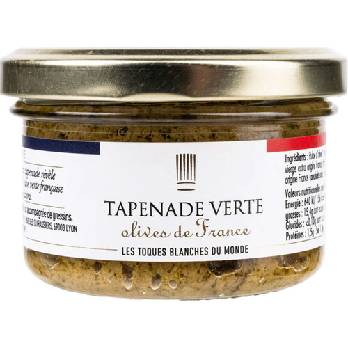 Les Toques Blanches du Monde tapenade verte olives de France 90g