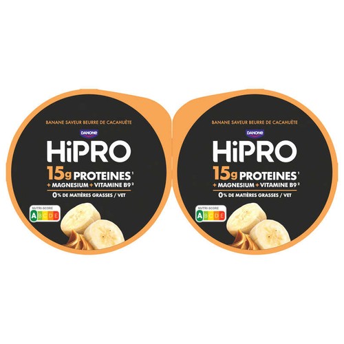 HiPRO Yaourt Protéiné 0% Saveur Beurre De Cacahuète Banane 2x160g