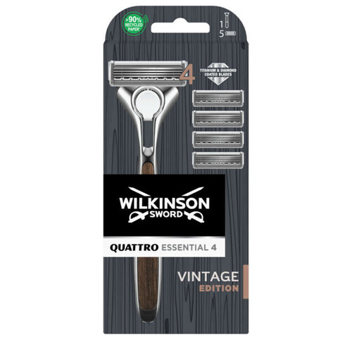 Wilkinson rasoir quattro essential 4 vintage avec 5 lames