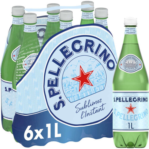 San Pellegrino eau minérale gazeuse pack de 6x1L