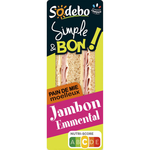 Sodebo Sandwich Simple & bon jambon emmental 145g