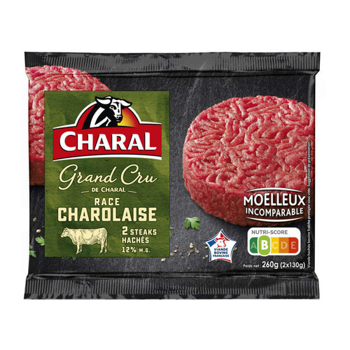 Charal Steaks Haches x2 Race Charolaise 260g