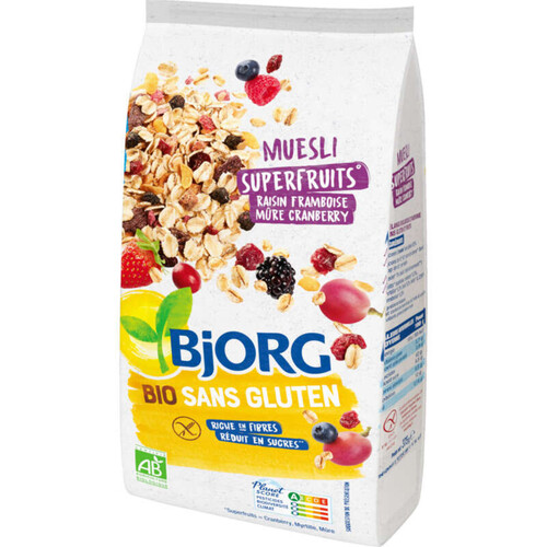 Bjorg Muesli Superfruits Sans Gluten Bio 375G