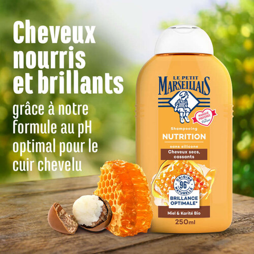 Le Petit Marseillais Shampooing nutrition au Miel et Karité Bio 250ml