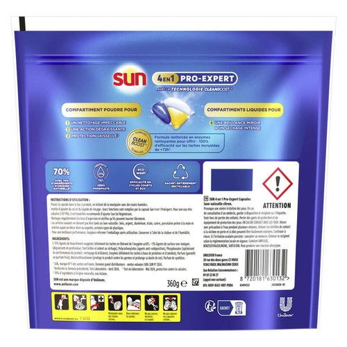 Sun Pro-Expert Capsules Lave-Vaisselle Citron x 24