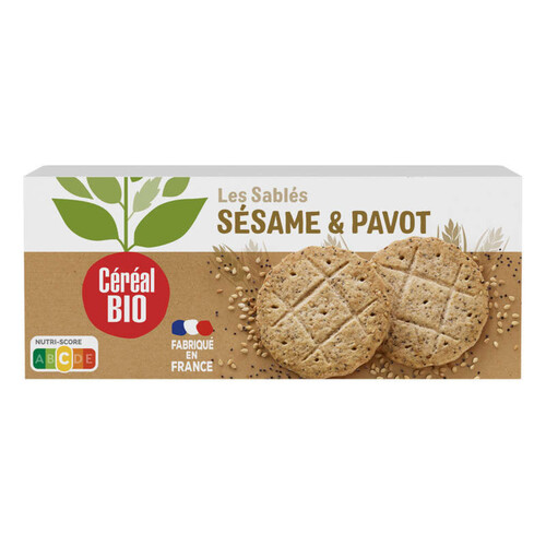 Cereal Bio Sablés Sésame & Pavot, À La Farine De Blé De Meule, Bio 132G