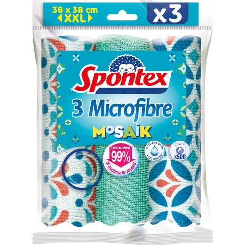 Spontex Microfibre Mozaik x3