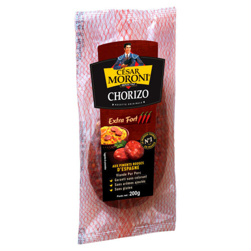 César Moroni Chorizo Extra Fort Aux Piments Rouges D'Espagne 100G