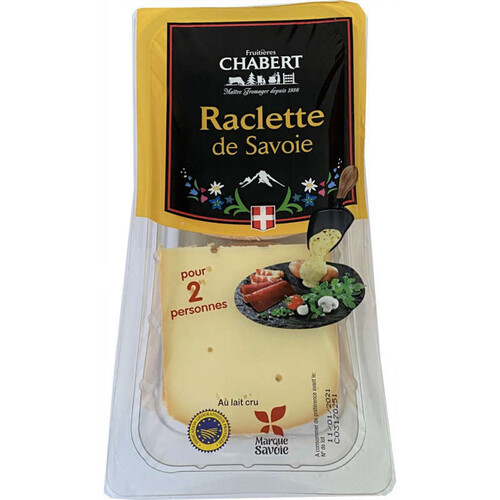 Chabert raclette de savoie au lait cru fruitières 350g