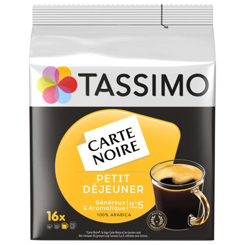 Tassimo Café Carte Noire Petit Déjeuner intensité 5 x16 dosettes 133g