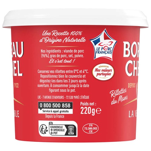 Bordeau Chesnel Rillettes Du Mans La Véritable 220g